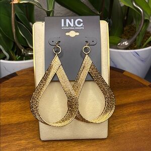 INC International Concepts Gold Teardrop Earrings